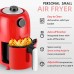 iRUNTEK 1.2L Mini Air Fryer, Compact Air Fryer with Dual Knob Control, Non-Stick, Recipe Book, 50pcs Parchment Paper Liners for 1-2 Persons, Dorm - HF-1101-C