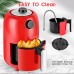 iRUNTEK 1.2L Mini Air Fryer, Compact Air Fryer with Dual Knob Control, Non-Stick, Recipe Book, 50pcs Parchment Paper Liners for 1-2 Persons, Dorm - HF-1101-C