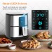 KITCHER 6.8QT Air Fryer, Oil Free Oven with LED Touch Screen, 8 Cooking Functions, Temperature Timer Control, 50 Recipes (Silver) - KAF6501