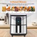 KITCHER 6.8QT Air Fryer, Oil Free Oven with LED Touch Screen, 8 Cooking Functions, Temperature Timer Control, 50 Recipes (Silver) - KAF6501