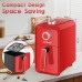 NUTRIFRYER 4QT Air Fryer, 1400W Small Compact Airfryer with Non-Stick Basket, 50PCS Parchment Paper Liners, Recipe Instructions 