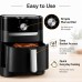 4.2L Air Fryer Grill, 2-in-1 Compact Countertop Air Fryer with Manual Dial, Removable Basket & Grill Rack, Easy-Clean Black Cooker for Fries, Steak, Wings & Veggies