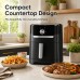 4.2L Air Fryer Grill, 2-in-1 Compact Countertop Air Fryer with Manual Dial, Removable Basket & Grill Rack, Easy-Clean Black Cooker for Fries, Steak, Wings & Veggies