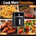 4.2L Air Fryer Grill, 2-in-1 Compact Countertop Air Fryer with Manual Dial, Removable Basket & Grill Rack, Easy-Clean Black Cooker for Fries, Steak, Wings & Veggies