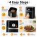 4.2L Air Fryer Grill, 2-in-1 Compact Countertop Air Fryer with Manual Dial, Removable Basket & Grill Rack, Easy-Clean Black Cooker for Fries, Steak, Wings & Veggies