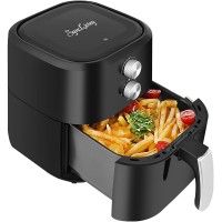 SyncLiving 4.8Qt Air Fryer, Compact Air Fryer with Dual Knob Control, Non-Stick Fry Basket, Auto Shut-Off, Recipe Book - YJ-310D