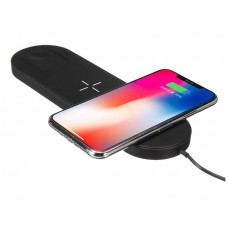 3 in 1 Mini Airpower Qi Wireless Fast Charging Pad for Samsung, iPhone 8/ 8Plus/ X/ Xr/ Xs/ Xs Max and Apple Watch 1/ 2/ 3/ 4
