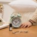 FLOITTUY Alarm Clock, 4" Twin Bell Analog Alarm Clock with Extra Loud, Non-Ticking, Backlight for Home, Bedroom, Bedside Table (Green)