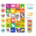 TOPBRIGHT 51PC Cartoon Animal Stacking Blocks Game, Colored Wooden Blocks Set with Dice, 24 Cards for Children Kids Ages 3+ 