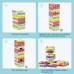 TOPBRIGHT 51PC Cartoon Animal Stacking Blocks Game, Colored Wooden Blocks Set with Dice, 24 Cards for Children Kids Ages 3+ 