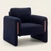  Modern Bouclé Accent Armchair 35.5" Wide Upholstered Lounge Chair with Track Arms, Enclosed Base, Foam Cushion, Wood Frame for Living Room, Bedroom, Office