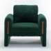  Modern Bouclé Accent Armchair 35.5" Wide Upholstered Lounge Chair with Track Arms, Enclosed Base, Foam Cushion, Wood Frame for Living Room, Bedroom, Office