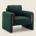 Modern Bouclé Accent Armchair 35.5" Wide Upholstered Lounge Chair with Track Arms, Enclosed Base, Foam Cushion, Wood Frame for Living Room, Bedroom, Office