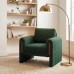  Modern Bouclé Accent Armchair 35.5" Wide Upholstered Lounge Chair with Track Arms, Enclosed Base, Foam Cushion, Wood Frame for Living Room, Bedroom, Office