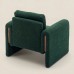  Modern Bouclé Accent Armchair 35.5" Wide Upholstered Lounge Chair with Track Arms, Enclosed Base, Foam Cushion, Wood Frame for Living Room, Bedroom, Office