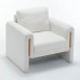  Modern Bouclé Accent Armchair 35.5" Wide Upholstered Lounge Chair with Track Arms, Enclosed Base, Foam Cushion, Wood Frame for Living Room, Bedroom, Office