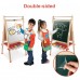 Wooden Art Easel Double-Sided Whiteboard & Chalkboard Adjustable Standing Easel with Paper Roll Holder, Letters, Numbers, Magnets, Accessories for Kids - TB125