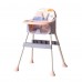 Toytexx Baby High Chair, Dining Feeding Booster Seat with Adjustable Legs, Safety Belt, Anti-Slip, Dining Tray - 8936