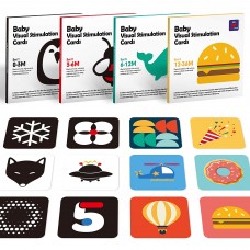 Baby Visual Stimulation Cards, 4 in 1 Flash Cards 80 PCS Cards for Newborn Infant Babies 0-36 Months