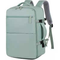 40L Travel Backpack, Expandable Waterproof Bag with 17.3 inch Laptop Compartment, USB Charging Port for School, Office, Travel (Mint Green) - GR8939