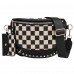 Checkered Crossbody Bag for Women, Crescent Plaid Shoulder Purse with Adjustable Strap, Zipper Closure, Mini Card Pouch, Studded Fashion Bag for Daily Travel Model 389-P Checkered Crossbody Bag for Women, Crescent Plaid Shoulder Purse with Adjustable Strap, Zipper Closure, Mini Card Pouch, Studded Fashion Bag for Daily Travel Model 389-P