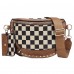 Checkered Crossbody Bag for Women, Crescent Plaid Shoulder Purse with Adjustable Strap, Zipper Closure, Mini Card Pouch, Studded Fashion Bag for Daily Travel Model 389-P Checkered Crossbody Bag for Women, Crescent Plaid Shoulder Purse with Adjustable Strap, Zipper Closure, Mini Card Pouch, Studded Fashion Bag for Daily Travel Model 389-P