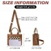  Checkered Crossbody Tote Bag for Women, Large Capacity Plaid Shoulder Handbag with Adjustable Strap, Zipper Pockets, Top Handles, Black/Brown Daily Travel Purse Model D-P