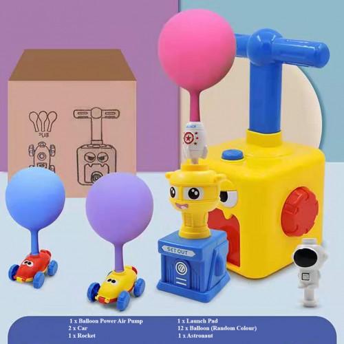 Fun Inertia Balloon Launcher & Car Toy Gift For Kids Pump Sky Rocket Astronaut