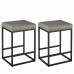 2PCS Square Bar Stool Set with PU Leather Cushion 24"Counter & Bar Height Heavy-Duty Metal Frame, Footrest, Non-Slip Feet for Kitchen Island, Bar, Dining 2PCS Square Bar Stool Set with PU Leather Cushion 24"Counter & Bar Height Heavy-Duty Metal Frame, Footrest, Non-Slip Feet for Kitchen Island, Bar, Dining