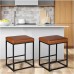2PCS Square Bar Stool Set with PU Leather Cushion 24"Counter & Bar Height Heavy-Duty Metal Frame, Footrest, Non-Slip Feet for Kitchen Island, Bar, Dining 2PCS Square Bar Stool Set with PU Leather Cushion 24"Counter & Bar Height Heavy-Duty Metal Frame, Footrest, Non-Slip Feet for Kitchen Island, Bar, Dining
