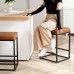 2PCS Square Bar Stool Set with PU Leather Cushion 24"Counter & Bar Height Heavy-Duty Metal Frame, Footrest, Non-Slip Feet for Kitchen Island, Bar, Dining 2PCS Square Bar Stool Set with PU Leather Cushion 24"Counter & Bar Height Heavy-Duty Metal Frame, Footrest, Non-Slip Feet for Kitchen Island, Bar, Dining