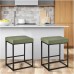 2PCS Square Bar Stool Set with PU Leather Cushion 24"Counter & Bar Height Heavy-Duty Metal Frame, Footrest, Non-Slip Feet for Kitchen Island, Bar, Dining 2PCS Square Bar Stool Set with PU Leather Cushion 24"Counter & Bar Height Heavy-Duty Metal Frame, Footrest, Non-Slip Feet for Kitchen Island, Bar, Dining