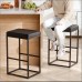 2 PCS Square Bar Stool Set with PU Leather Cushion 30" Counter & Bar Height Heavy-Duty Metal Frame, Footrest, Non-Slip Feet  for Kitchen Island & Home Bar