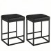 2 PCS Square Bar Stool Set with PU Leather Cushion 30" Counter & Bar Height Heavy-Duty Metal Frame, Footrest, Non-Slip Feet  for Kitchen Island & Home Bar