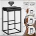 2 PCS Square Bar Stool Set with PU Leather Cushion 30" Counter & Bar Height Heavy-Duty Metal Frame, Footrest, Non-Slip Feet  for Kitchen Island & Home Bar