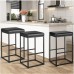 2 PCS Square Bar Stool Set with PU Leather Cushion 30" Counter & Bar Height Heavy-Duty Metal Frame, Footrest, Non-Slip Feet  for Kitchen Island & Home Bar