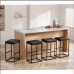 2 PCS Square Bar Stool Set with PU Leather Cushion 30" Counter & Bar Height Heavy-Duty Metal Frame, Footrest, Non-Slip Feet  for Kitchen Island & Home Bar