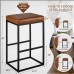 2 PCS Square Bar Stool Set with PU Leather Cushion 30" Counter & Bar Height Heavy-Duty Metal Frame, Footrest, Non-Slip Feet  for Kitchen Island & Home Bar