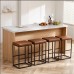 2 PCS Square Bar Stool Set with PU Leather Cushion 30" Counter & Bar Height Heavy-Duty Metal Frame, Footrest, Non-Slip Feet  for Kitchen Island & Home Bar