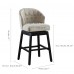 2PC Bar Stools Set, 360-Degree Swivel Kitchen Bar Stools with Solid Wooden Legs, Backrest (Grey) - UC-5G