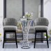2PC Bar Stools Set, 360-Degree Swivel Kitchen Bar Stools with Solid Wooden Legs, Backrest (Grey) - UC-5G