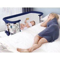 MSW Furniture for Kids Multifunctional Baby Bedside Bassinet Folding Portable Crib 