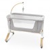 Multifunctional Baby Bedside Bassinet Sleeper Easy Folding Portable Crib with Solid Wood Legs