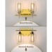 2-Light Bathroom Vanity Light, Indoor Wall Mount Light Fixture with Metal Frame, Clear Glass Shades for Home, Bathroom, Dressing Table (Gold)