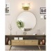 2-Light Bathroom Vanity Light, Indoor Wall Mount Light Fixture with Metal Frame, Clear Glass Shades for Home, Bathroom, Dressing Table (Gold)