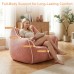 Oversized Bean Bag Chair, Foam Filled Corduroy Armchair, Pink