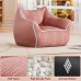 Oversized Bean Bag Chair, Foam Filled Corduroy Armchair, Pink