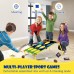 Bean Bag Toss Game Set, 2-in-1 Party Game Set with Bag Toss and Foam Shooting Game, Air Popper, 12 Foam Balls, 3 Footballs, 3 Baseballs, 6 Bean Bags - 676707B