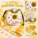 Donut Water Bottle, 380 mL Straw Cup with Strap, Yellow
