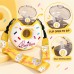 Donut Water Bottle, 380 mL Straw Cup with Strap, Yellow